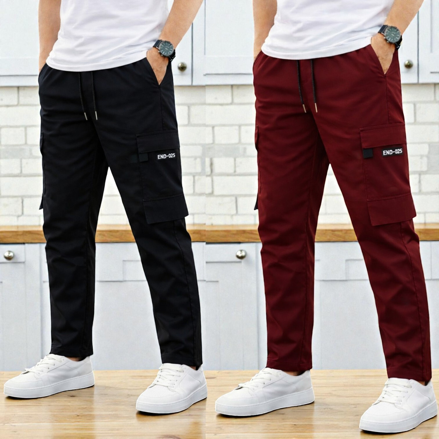 Image of HARDFLEX Solid Men Maroon Track Pants