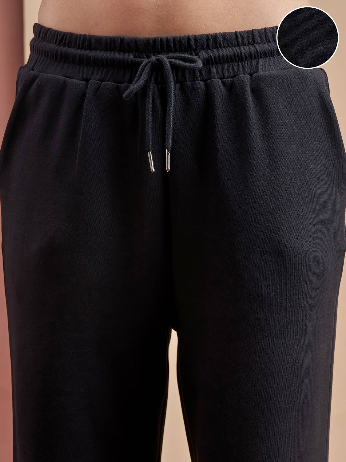 Tokyo Talkies Solid Women Black Track Pants - Buy Tokyo Talkies