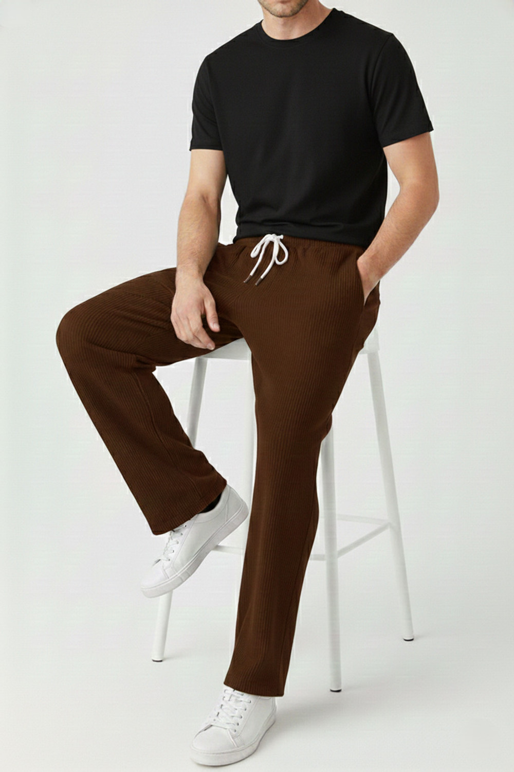 Image of VEXUA Solid Men Brown Track Pants