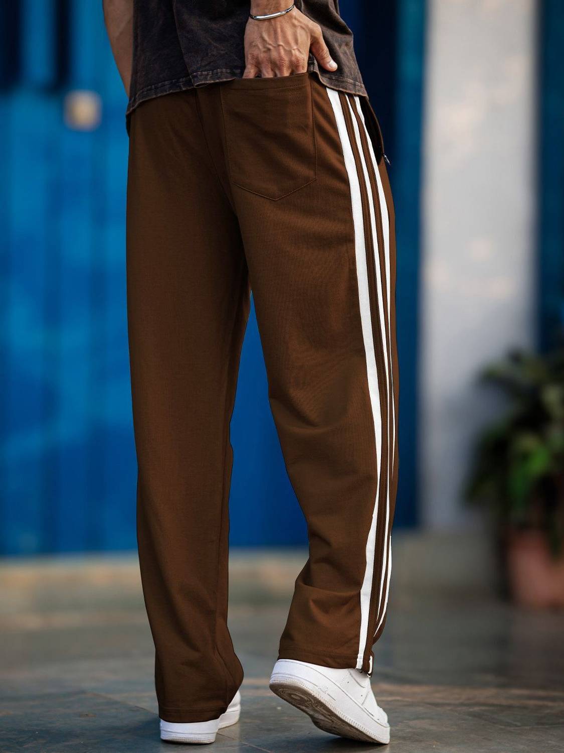 THE FINE FITTERS Striped Brown, White Track Pants - Image 2