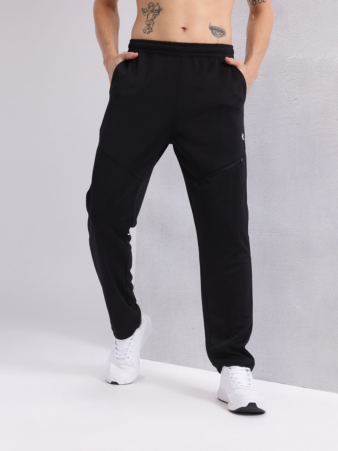 Image of HRX by Hrithik Roshan Solid Men Black Track Pants