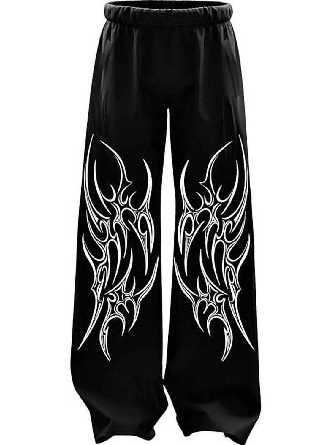 Genrexity Men Black Printed Track Pants - Image 1