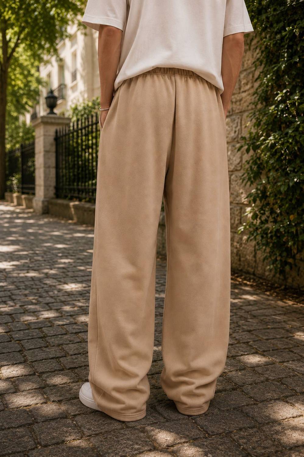 FAHPEE Solid Men Beige Track Pants - Image 3