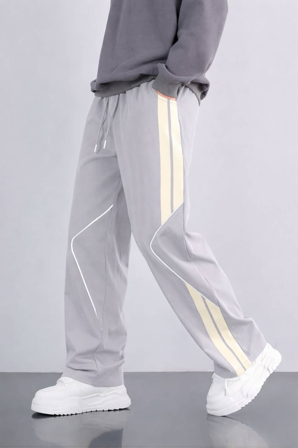 AZLANE Men Silver Track Pants - Image 1
