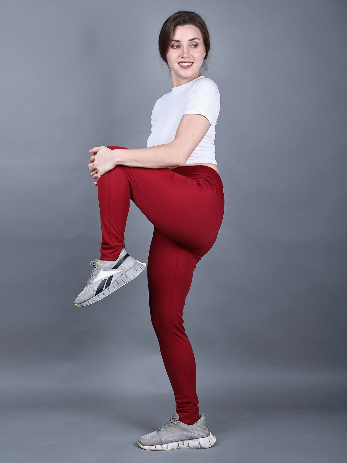Image of DYWER Solid Women Maroon Track Pants