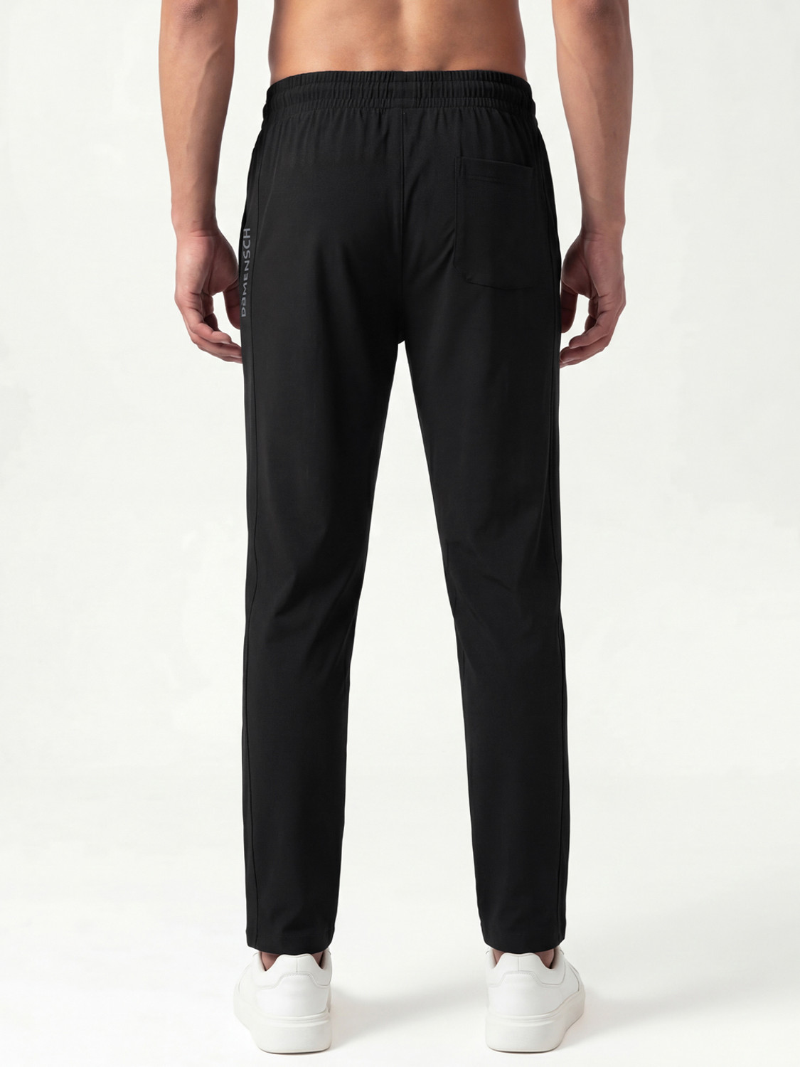 Image of Damensch Solid Men Black Track Pants