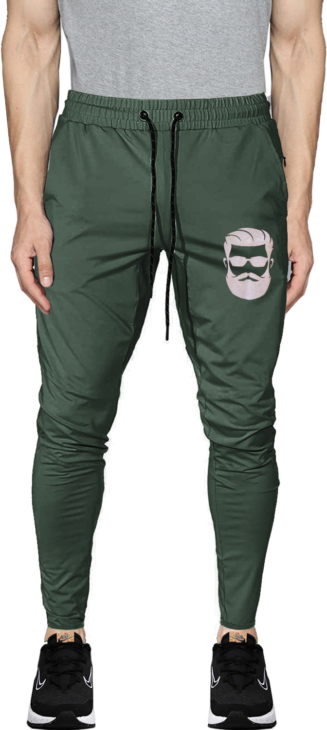 Image of AVOLT Printed Men Green Track Pants