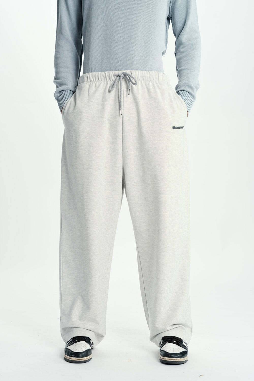 Bonkers Corner Self Design Men Grey Track Pants