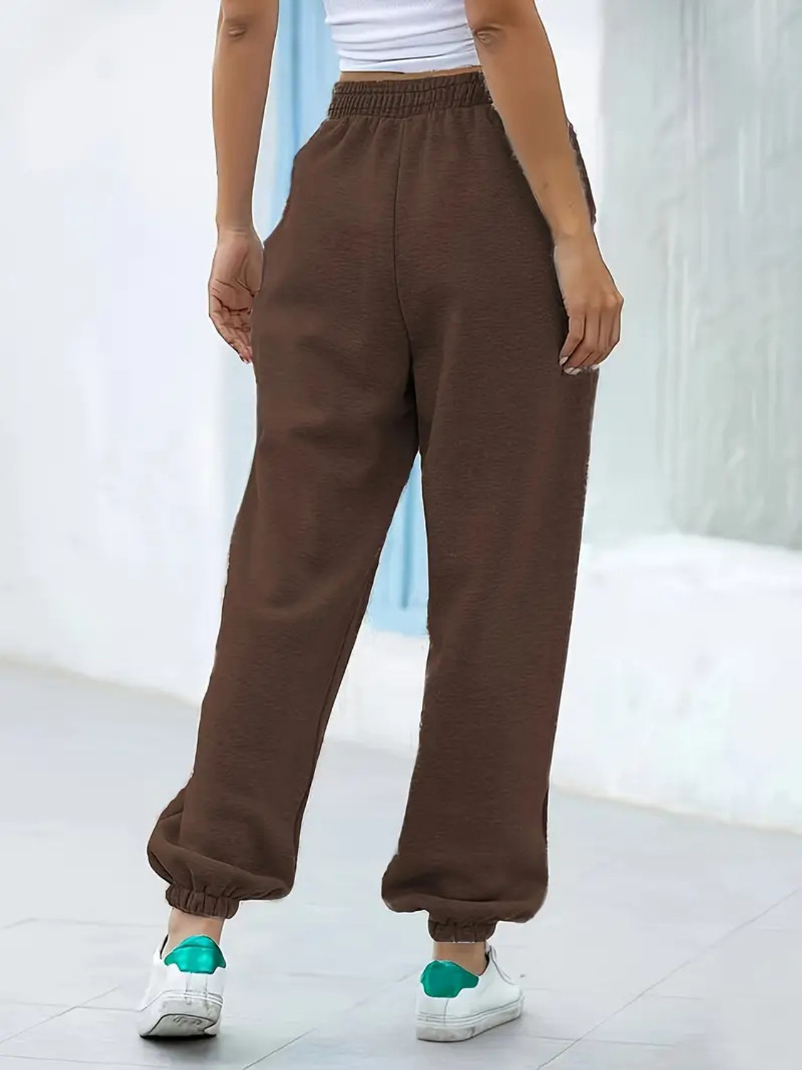 Image of Q-Rious Solid Women Brown Track Pants