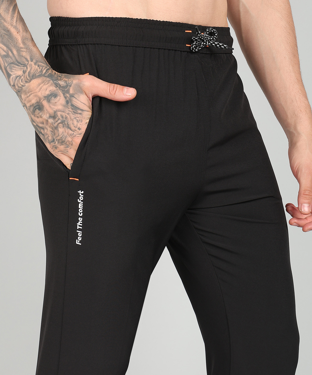 Image of GNOCKFACE Solid Men Black Track Pants