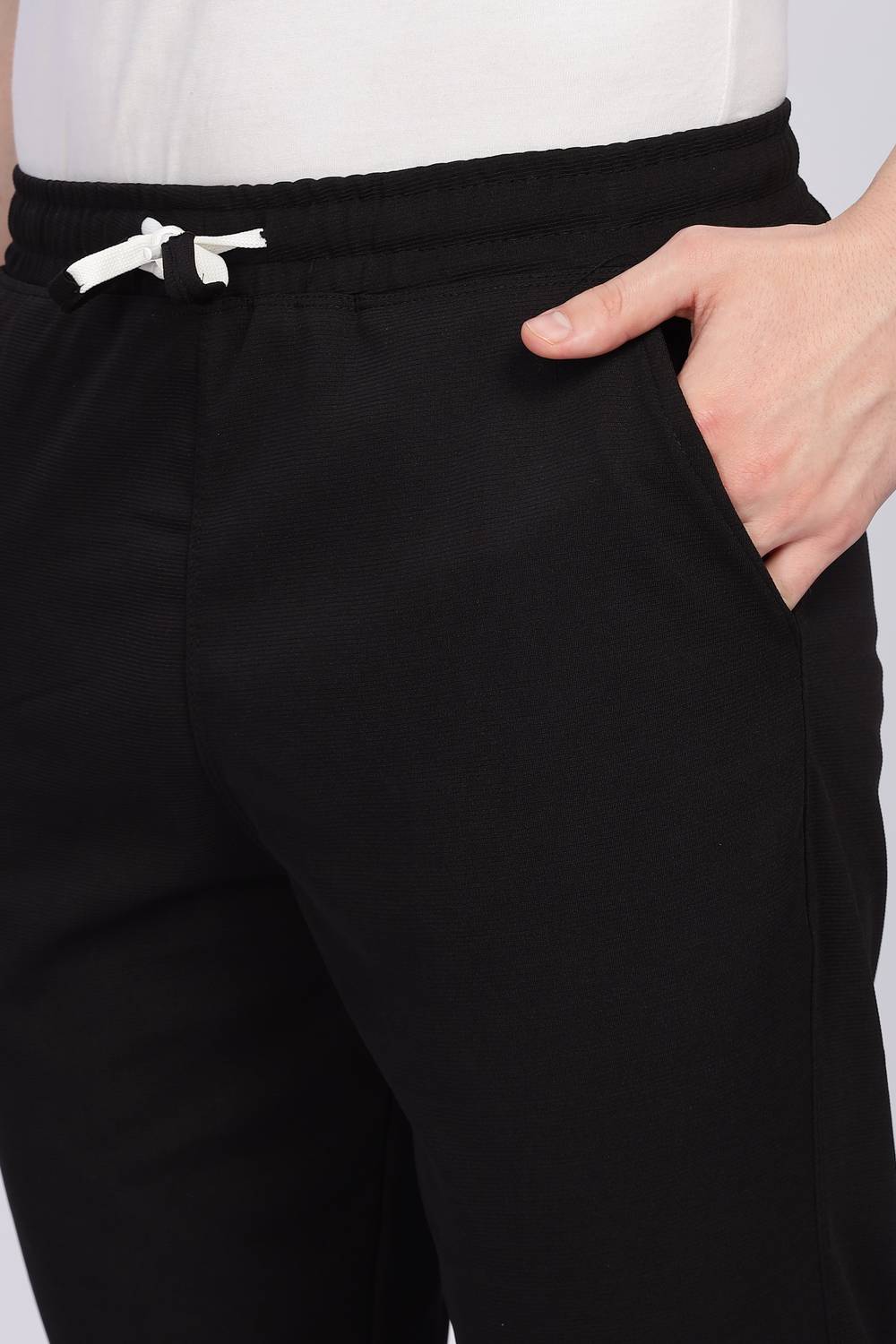 FOXTER Solid Men Black Blue Track Pants Pack of 2 - Image 3