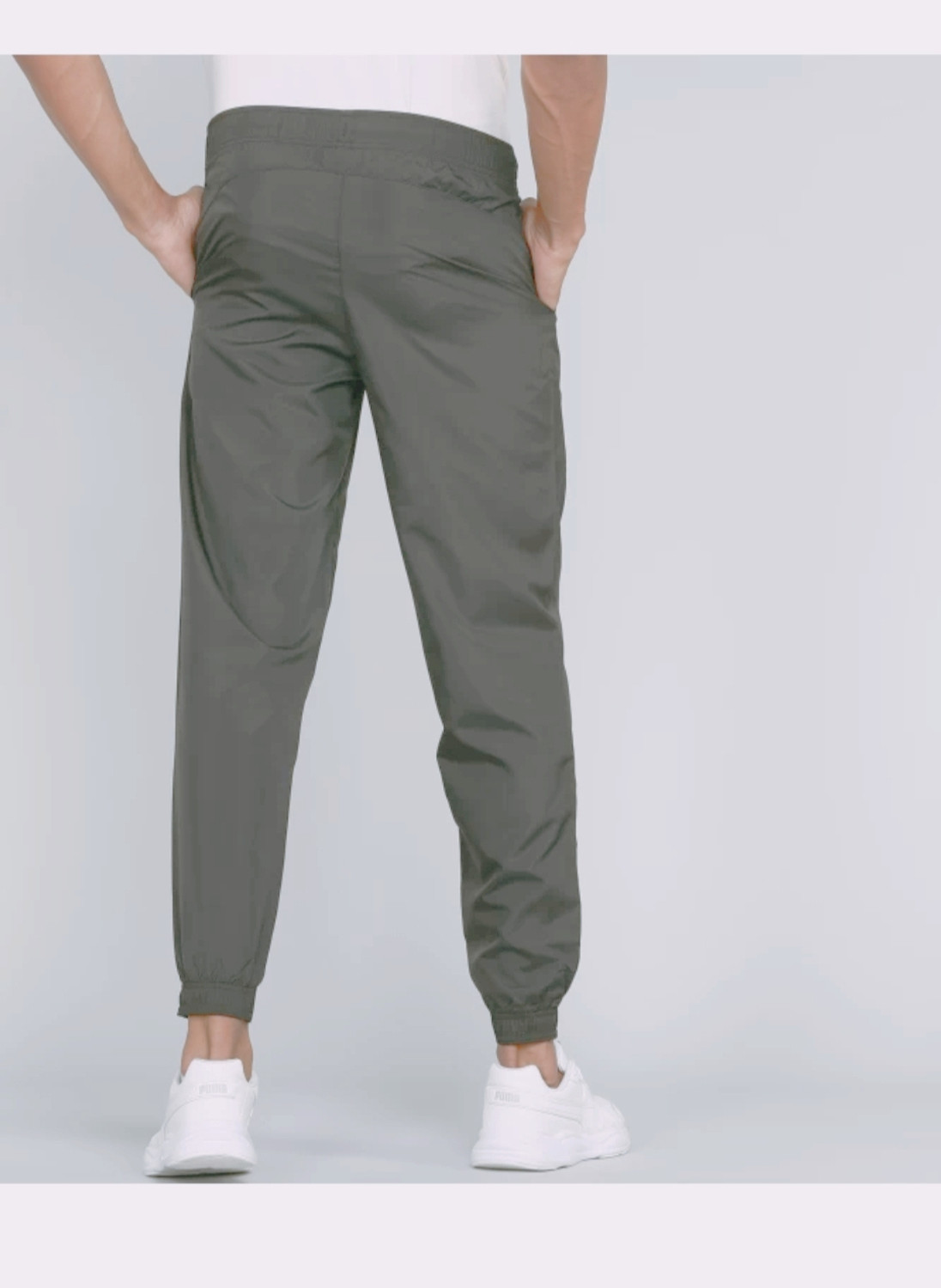 Image of UBRN Solid Men Grey Track Pants