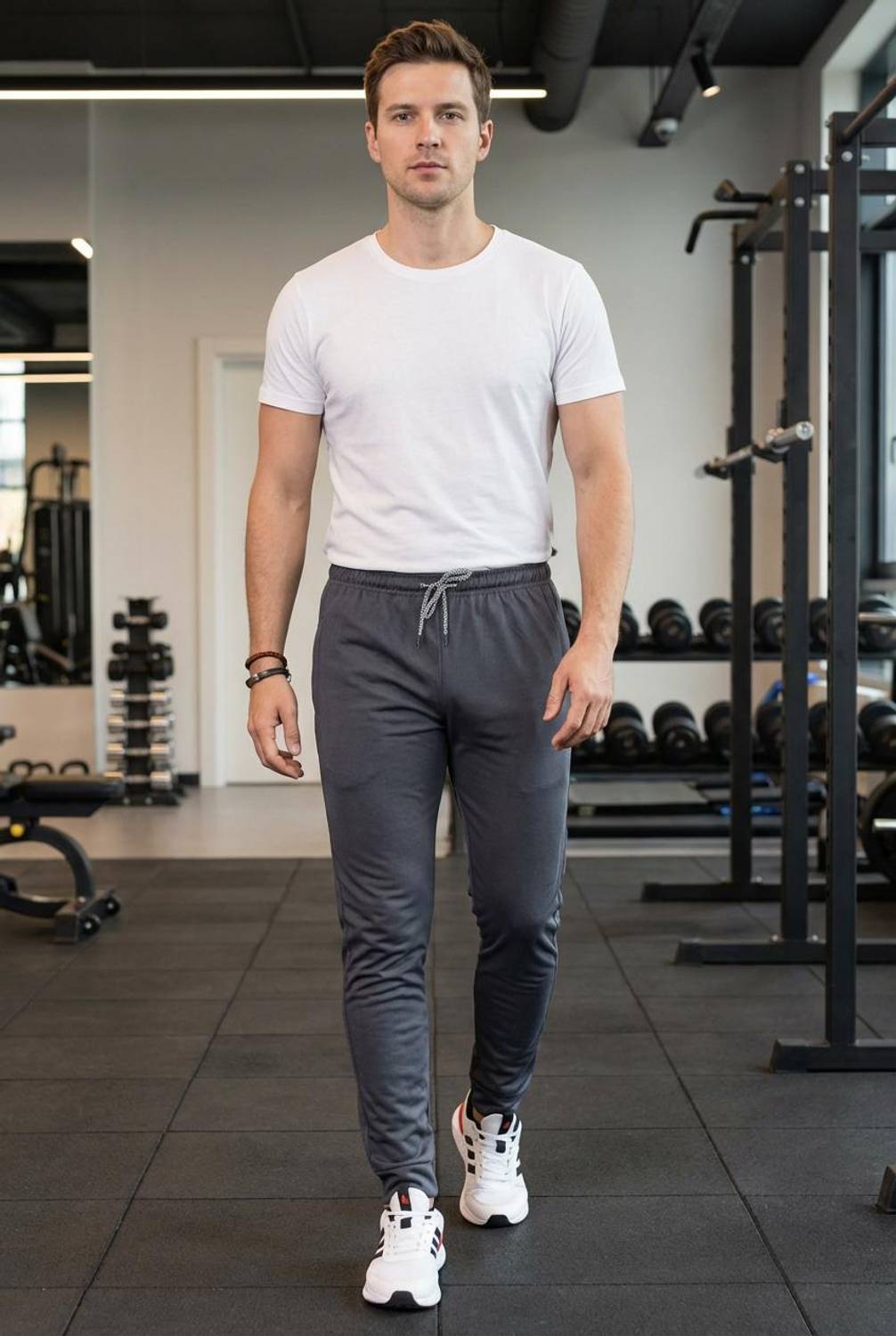 ANAND Men Solid Grey Track Pants