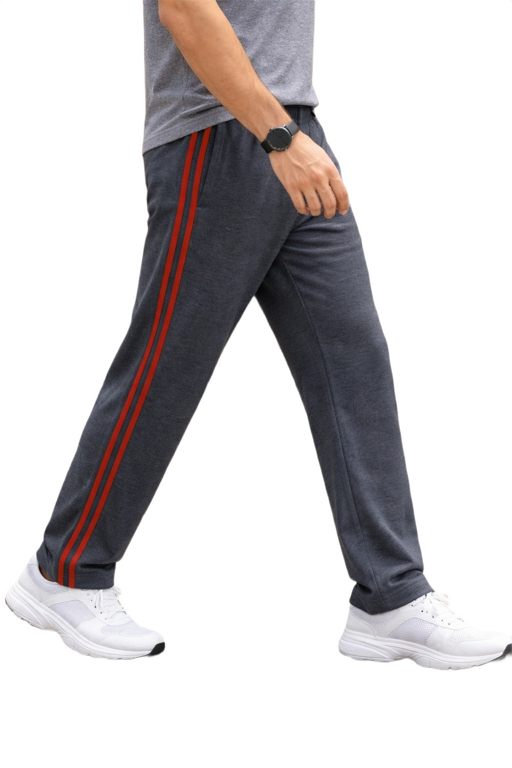 Image of Diwazzo Pack of 2 Men Solid Grey, Light Blue Track Pants