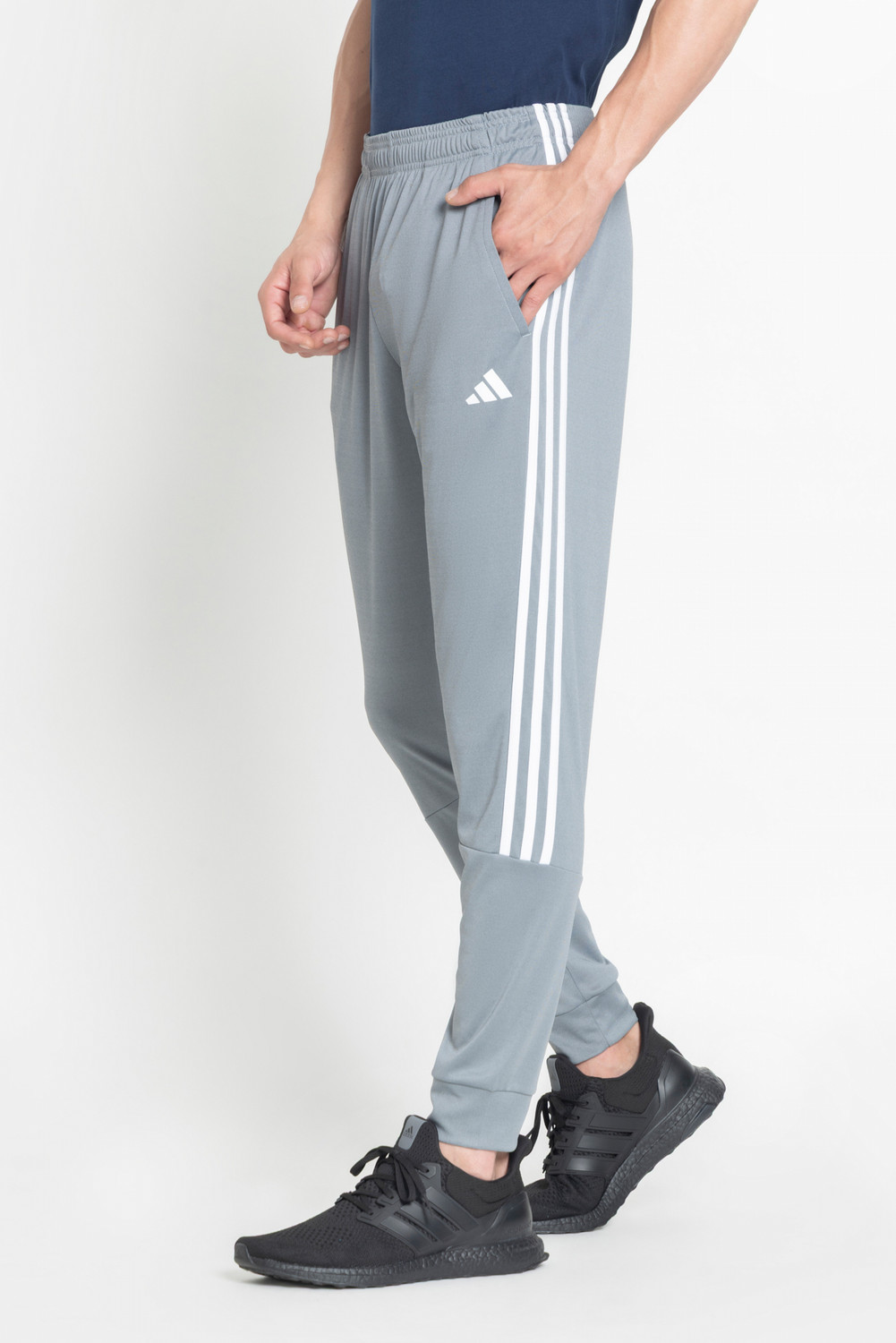 Image of ADIDAS Striped Men Grey Track Pants