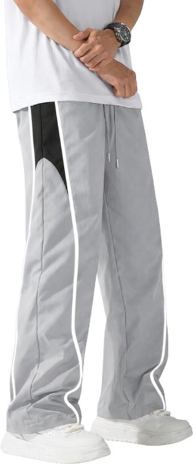 Image of AZLANE Men Striped Grey Track Pants