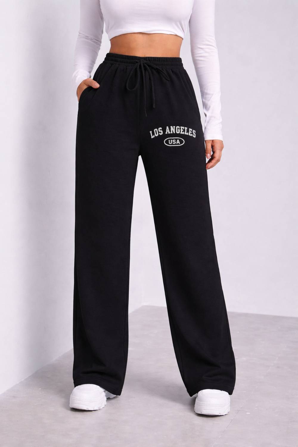 1stLov Printed Women Black Track Pants