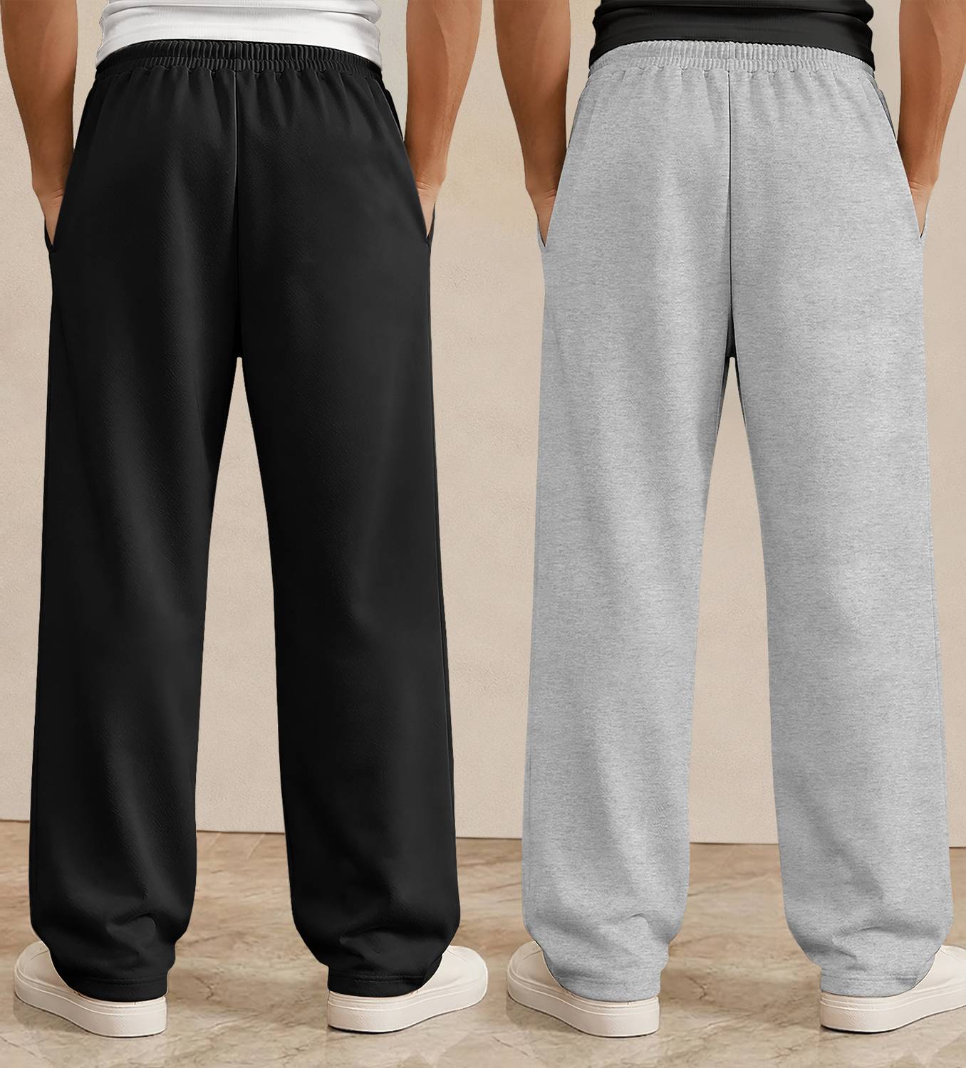 Viktor Men Black, Grey Track Pants Pack of 2 - Image 2