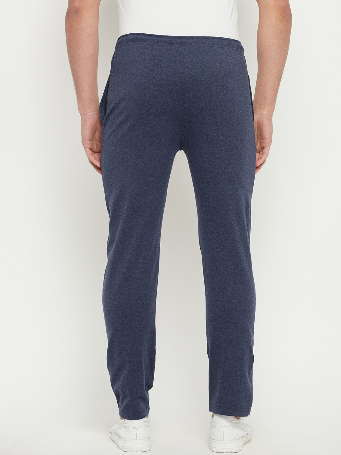 Image of DUKE Solid Men Blue Track Pants