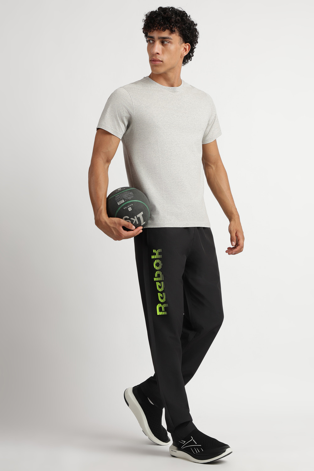 Image of REEBOK Printed Men Black Track Pants