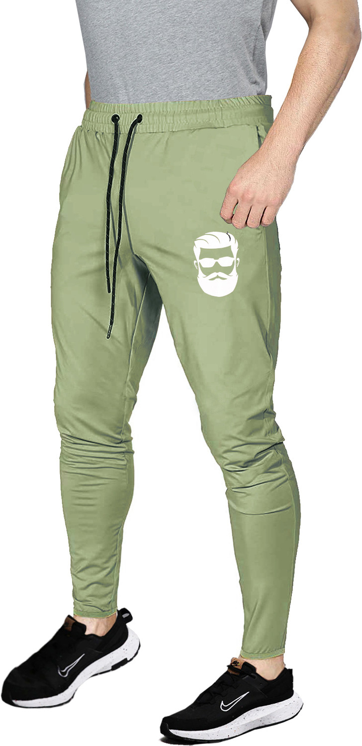 Image of AVOLT Printed Men Light Green Track Pants