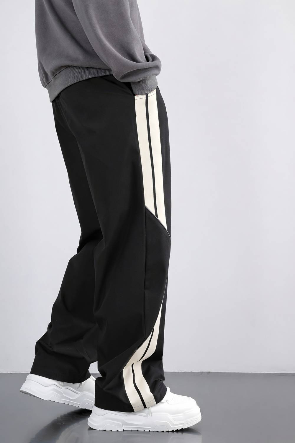 AZLANE Striped Men Black Track Pants - Image 2