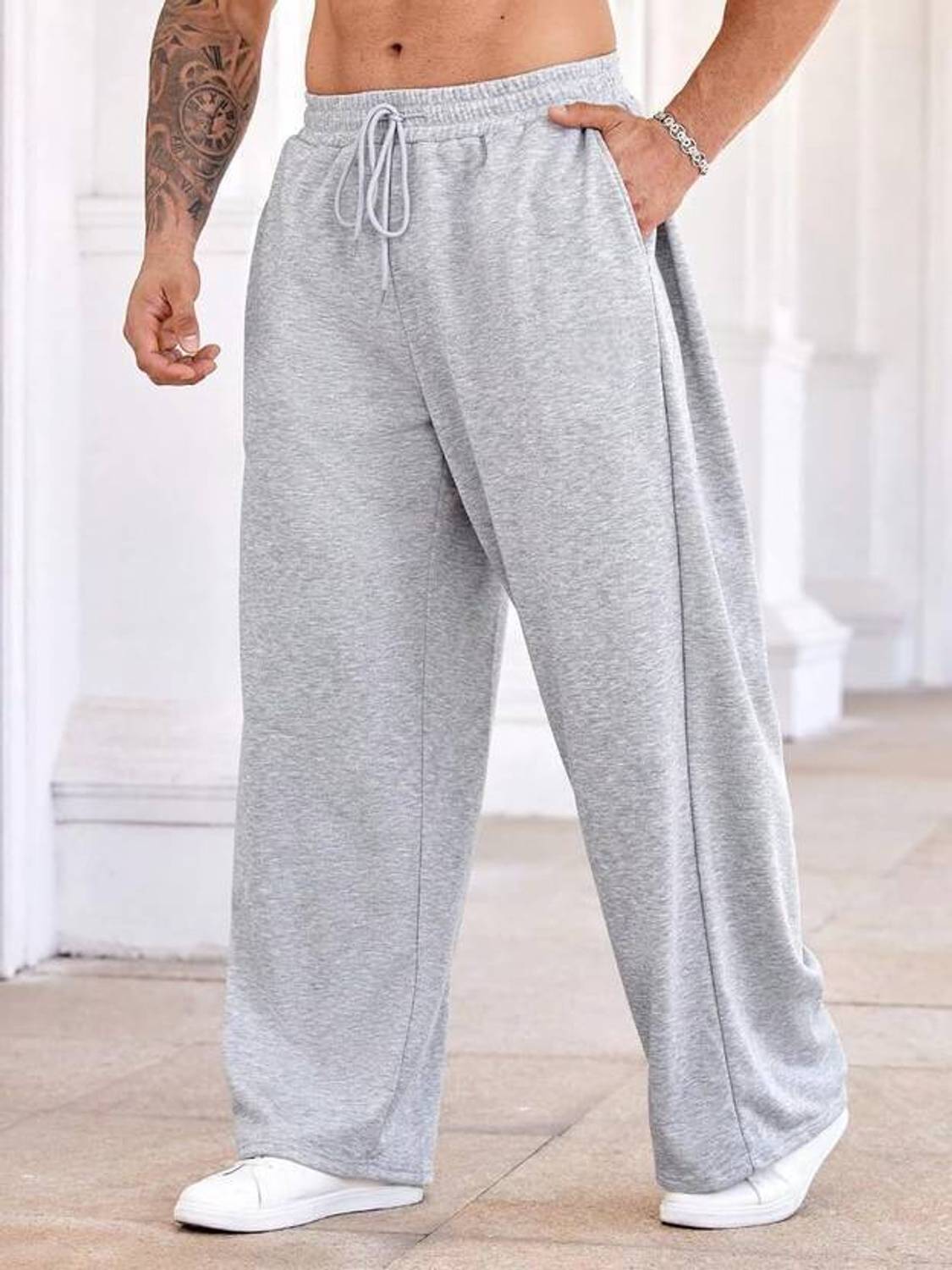ELGANE Men Grey Track Pants - Image 2