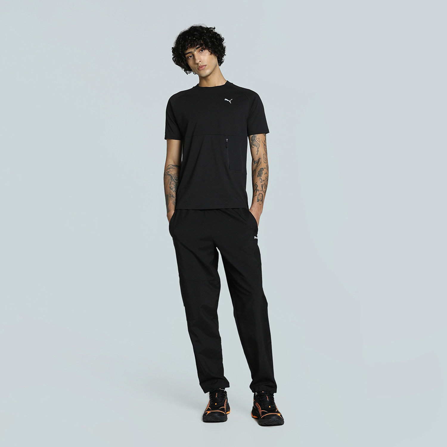 Image of PUMA Solid Men Black Track Pants