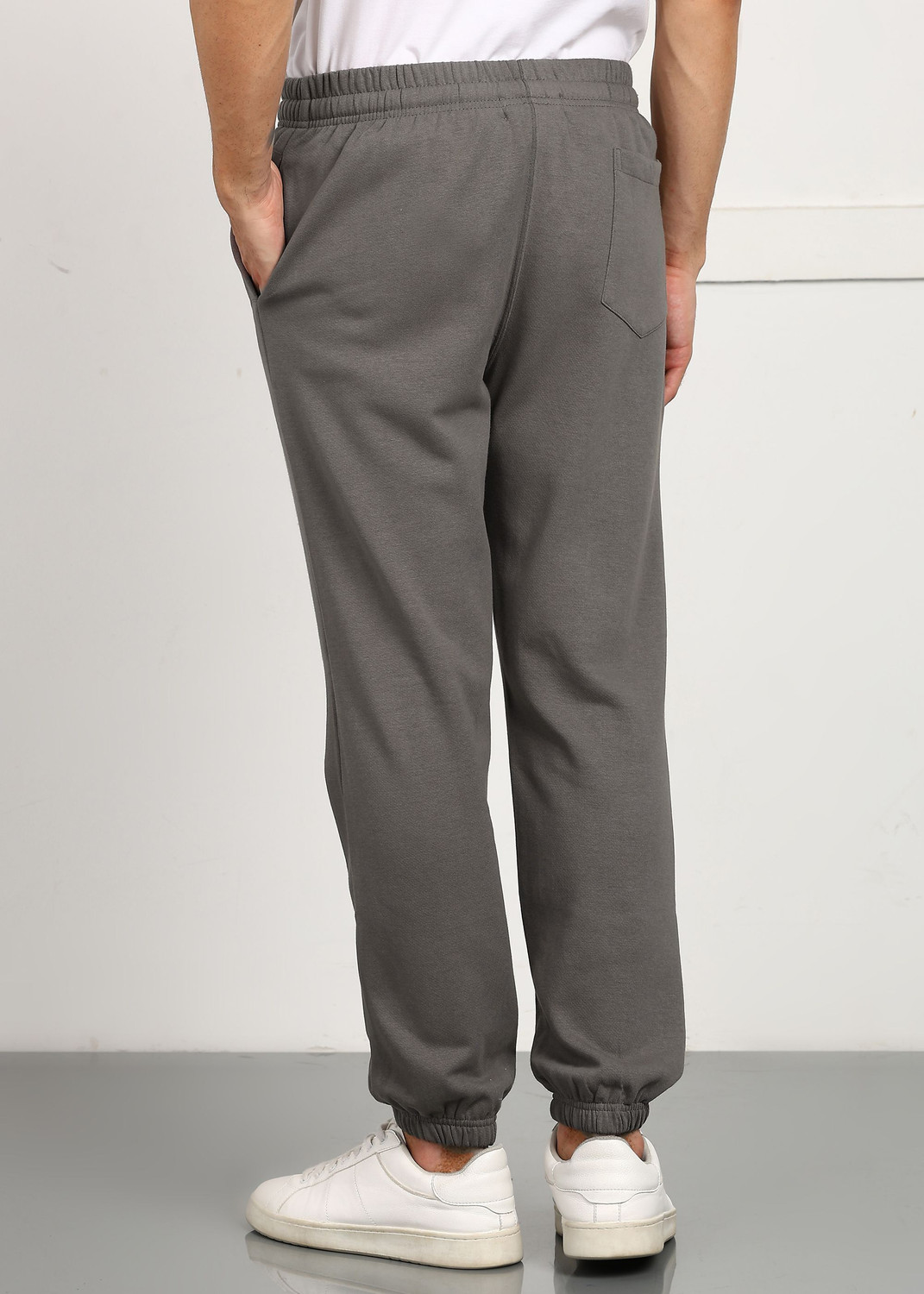 Image of Alan Jones Solid Men Grey Track Pants