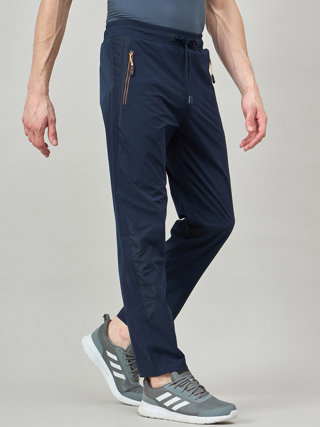Image of DUKE Solid Men Blue Track Pants