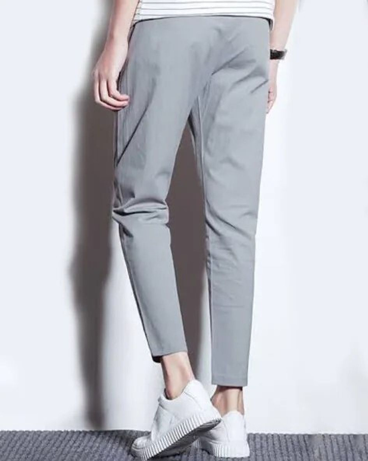 Image of Duooble Solid Men Grey Track Pants