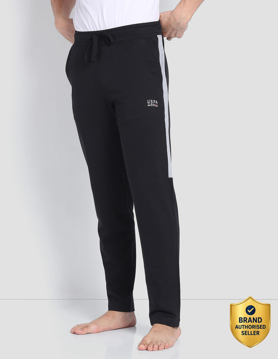 U.S. POLO ASSN. Solid Men Black Track Pants