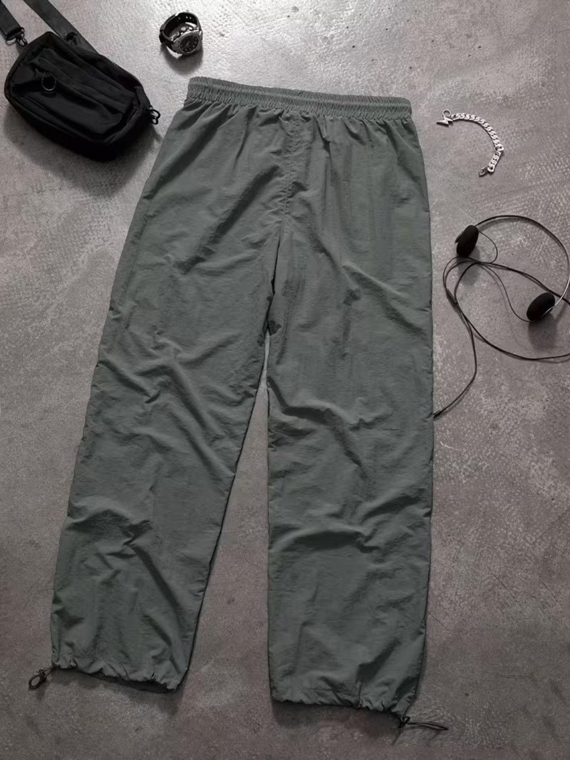 Image of Povaxpo Printed Men Grey Track Pants