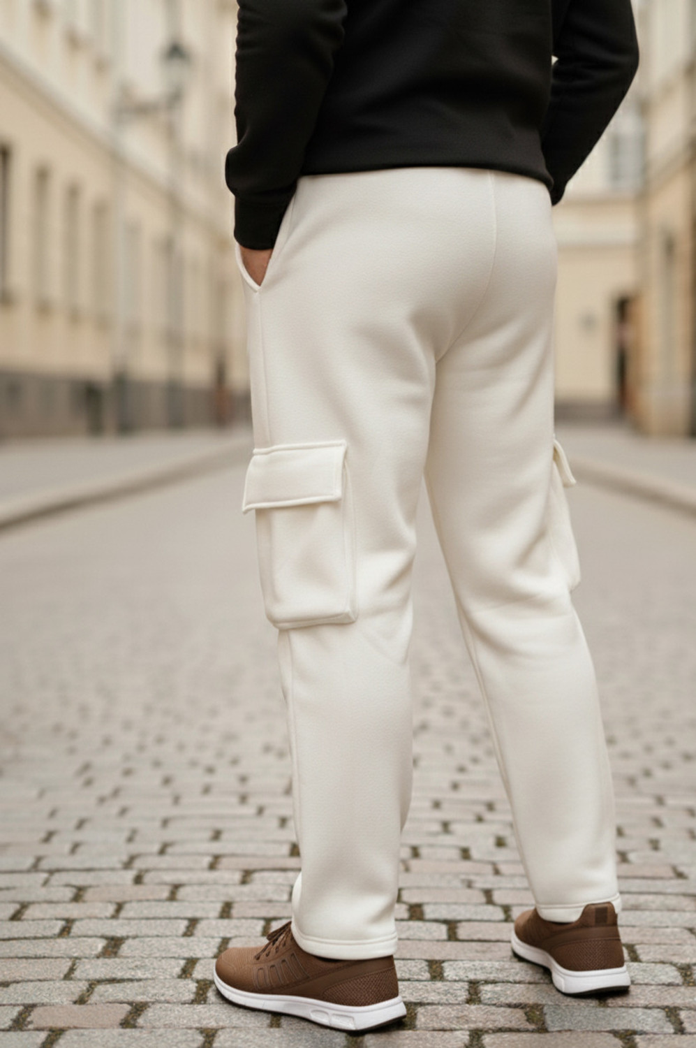 Image of WHY Not Men Solid Beige Track Pants