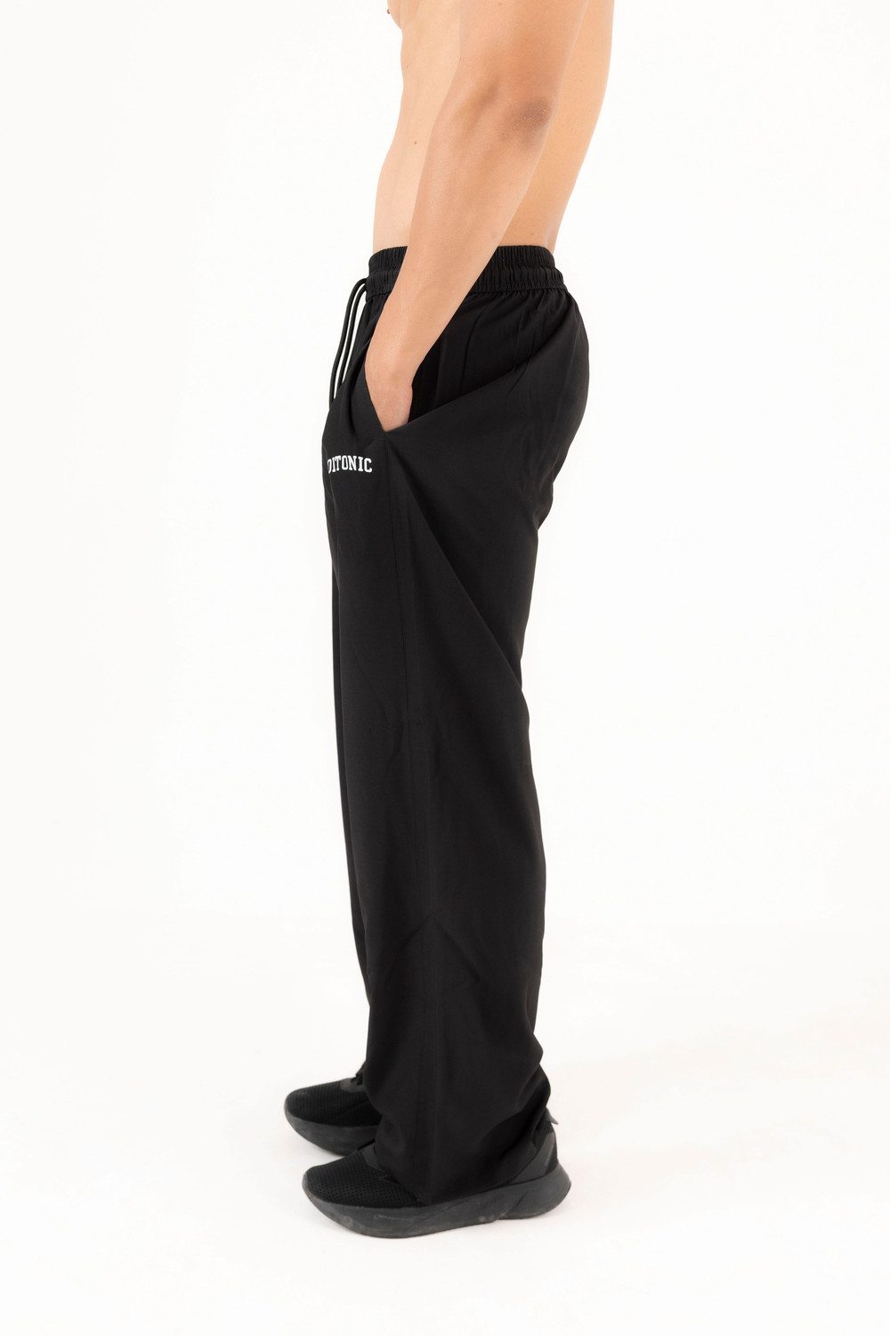Image of COITONIC Printed Men Black Track Pants