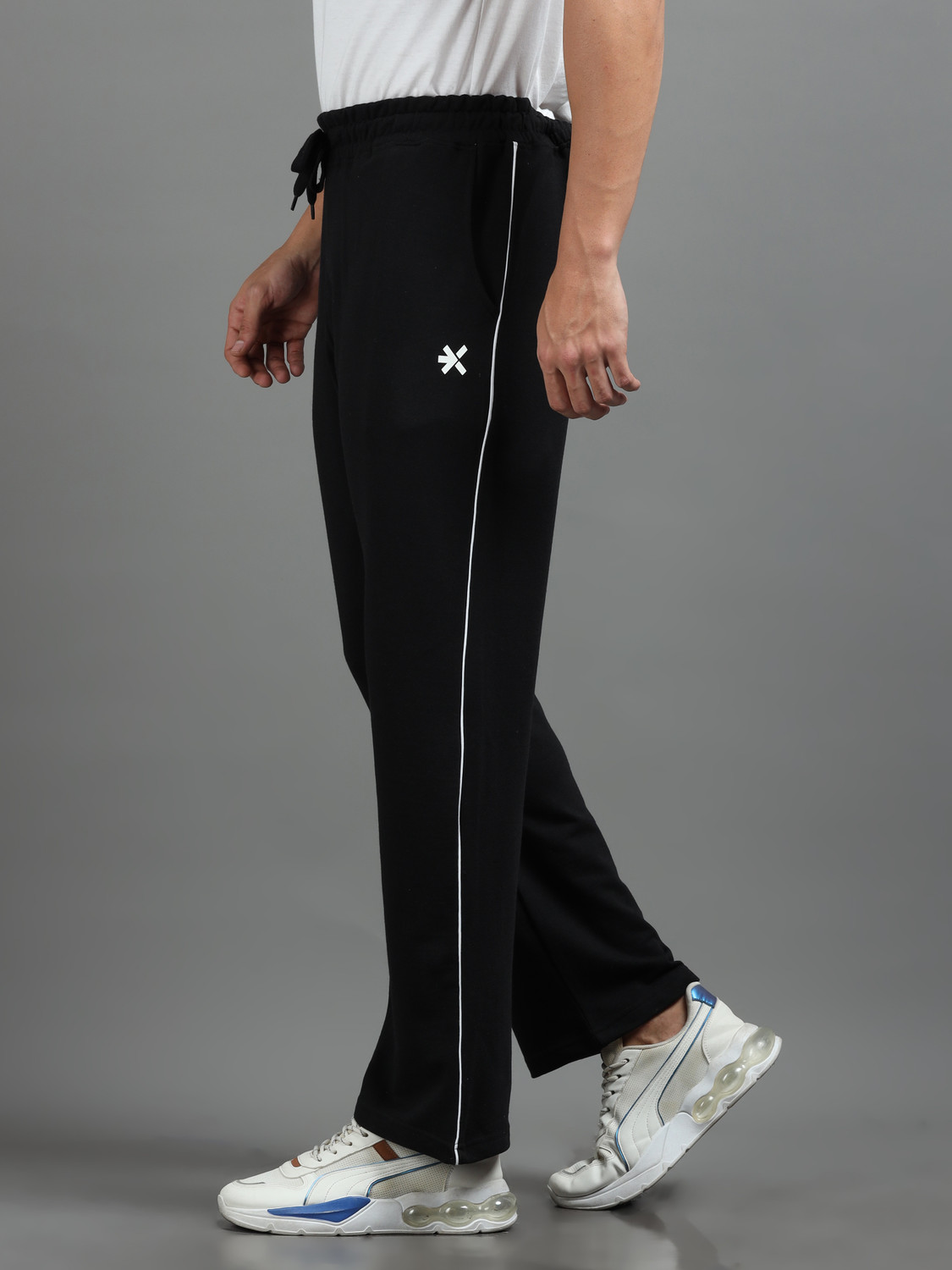 Image of HRX by Hrithik Roshan Men Solid Black Track Pants
