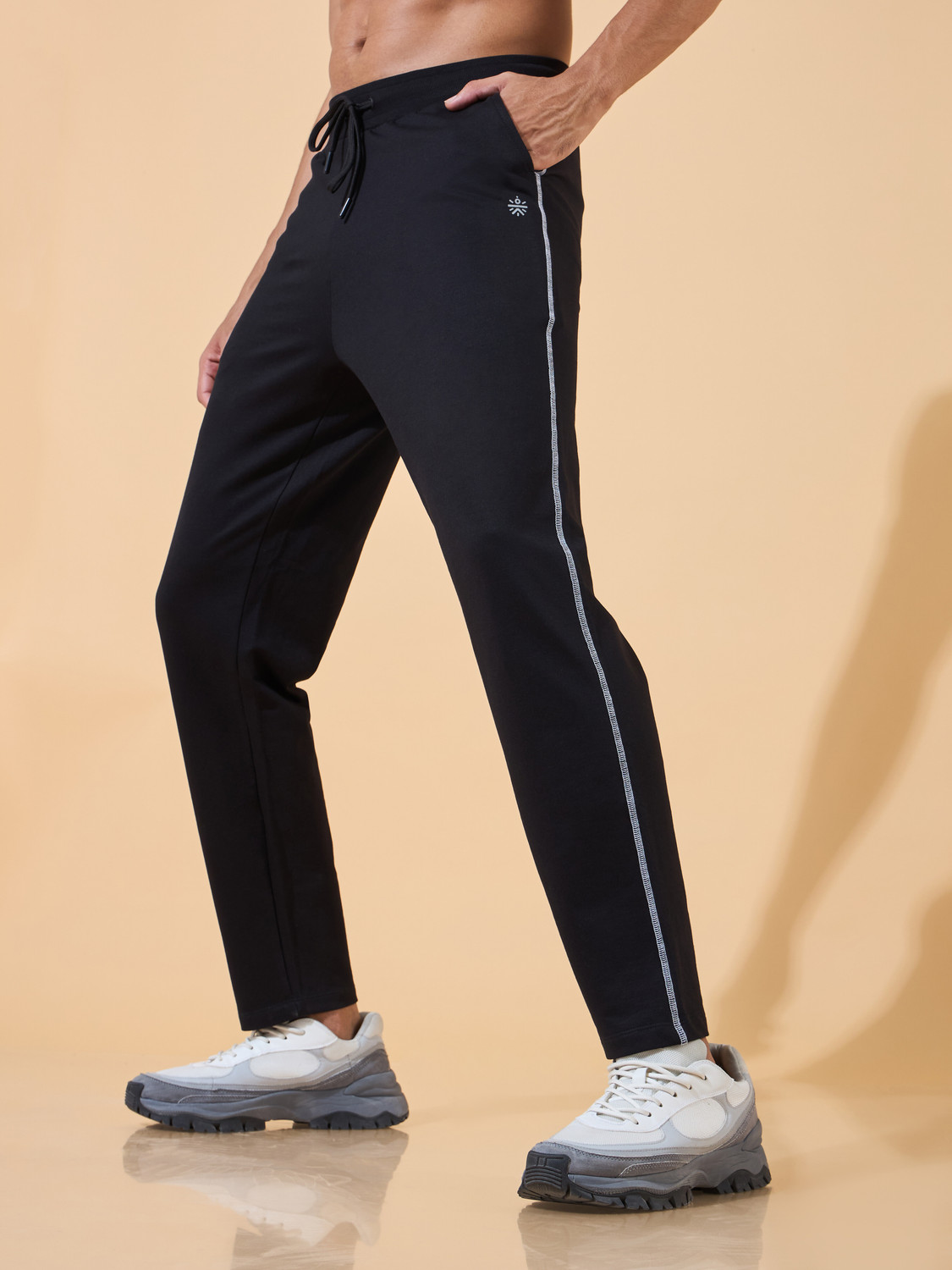 Image of Cult Solid Men Black Track Pants
