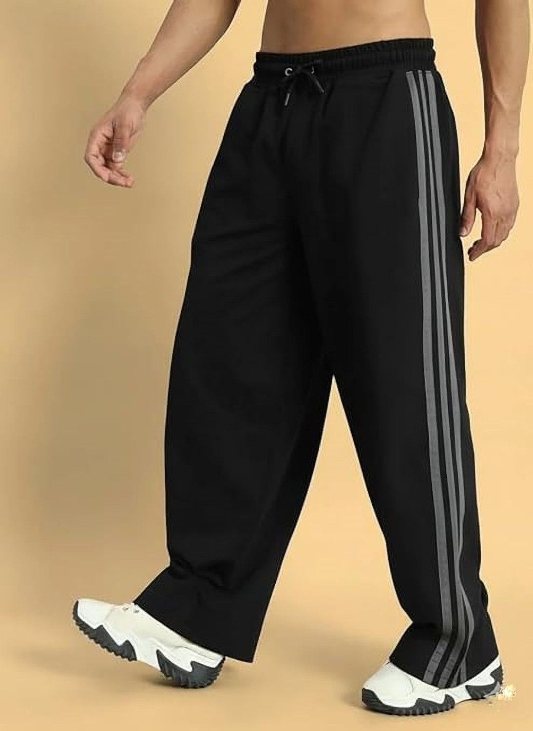 Image of Wanchha Fashion Solid, Striped Men Grey Track Pants