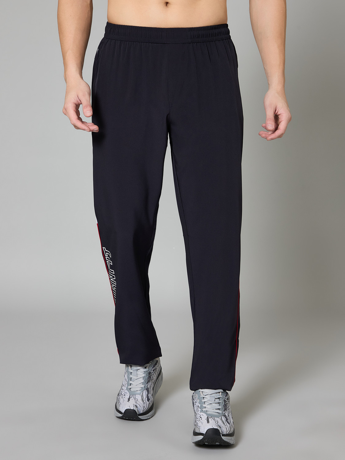 Image of Turnfit Printed Men Dark Blue Track Pants