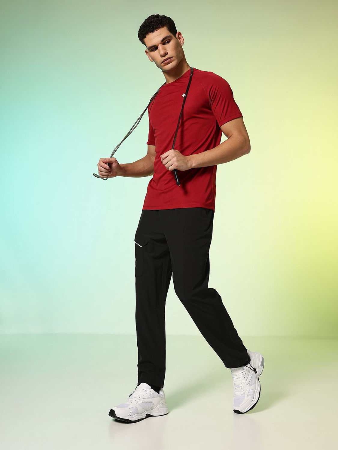 Image of HRX by Hrithik Roshan Men Printed Black Track Pants