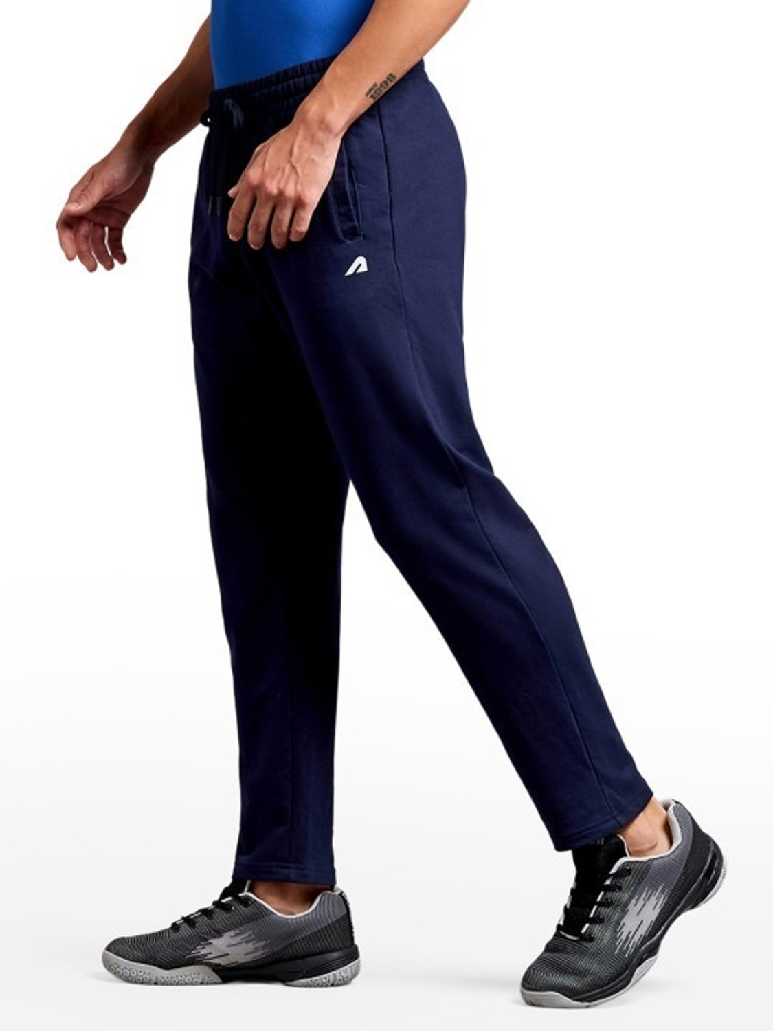 Image of BOLDFIT Activewear Solid Men Blue Track Pants
