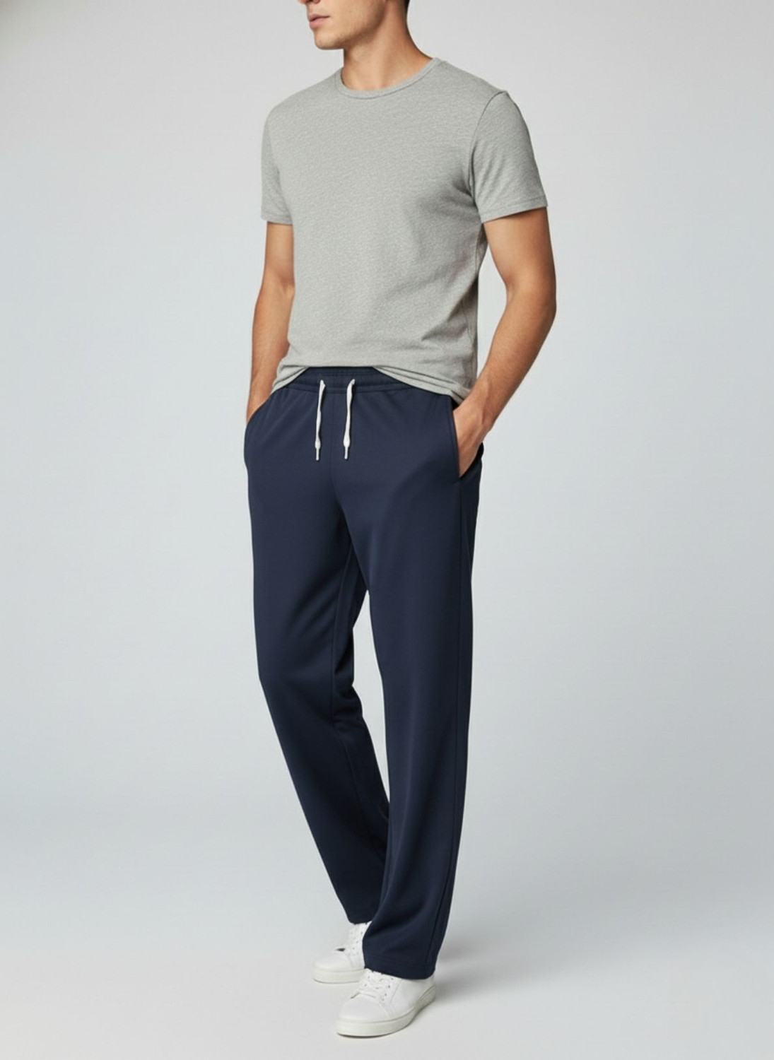 Image of INDICLUB Loose Fit Men Dark Blue, Silver Trousers
