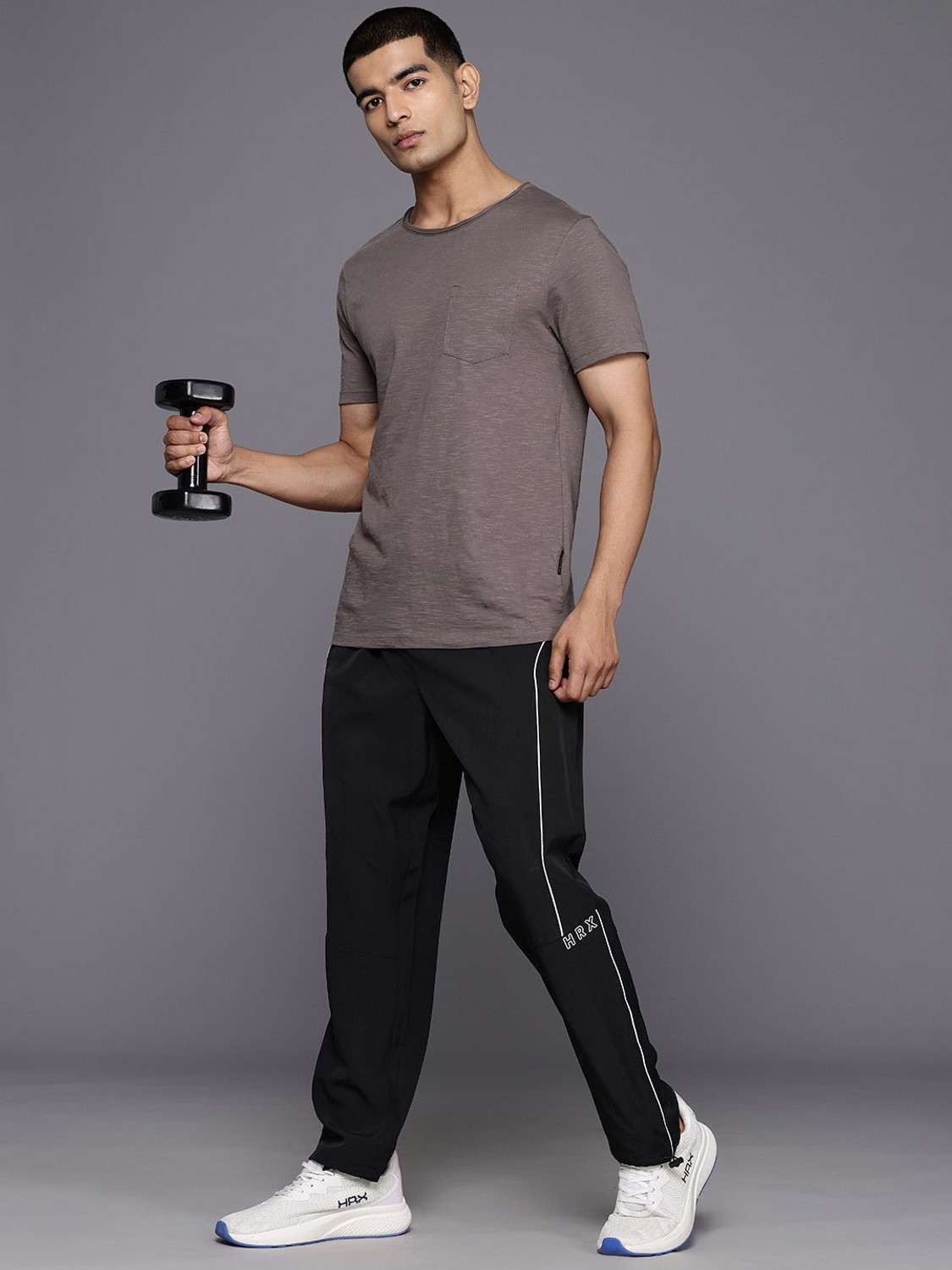 Image of HRX by Hrithik Roshan Solid Men Black Track Pants