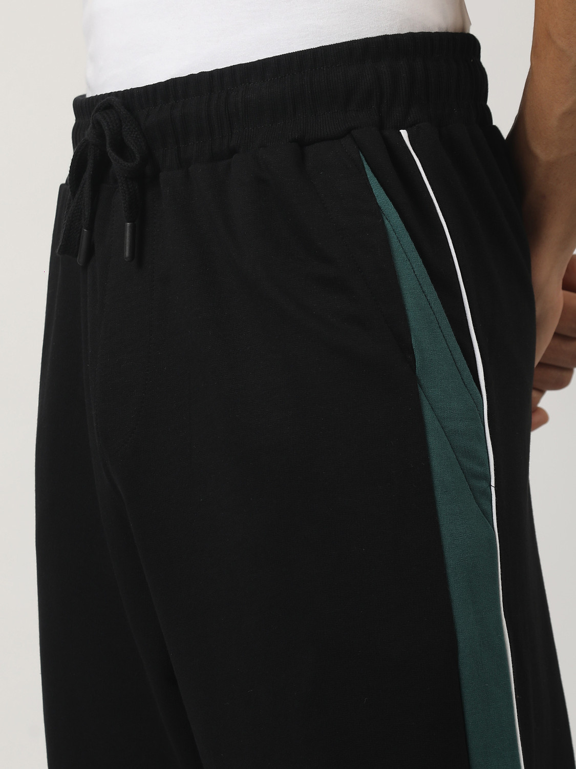 Image of MANIAC Colorblock Men Black Track Pants