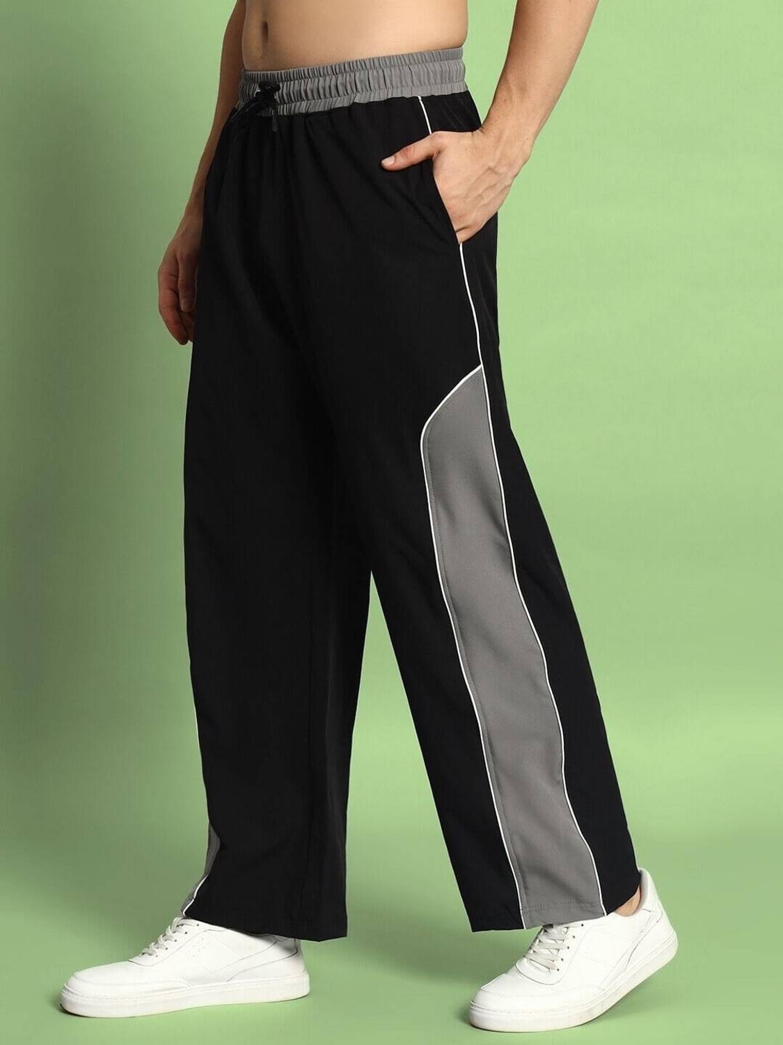 COMBRAIDED Comfort Fit Men Black Trousers - Image 1
