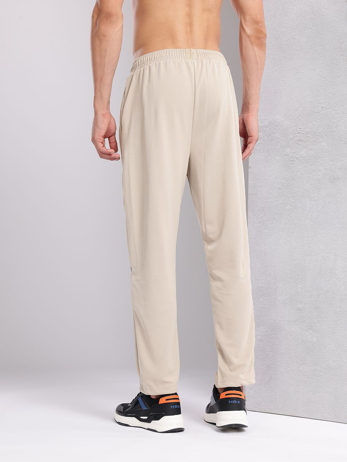Image of HRX by Hrithik Roshan Washed Men Beige Track Pants