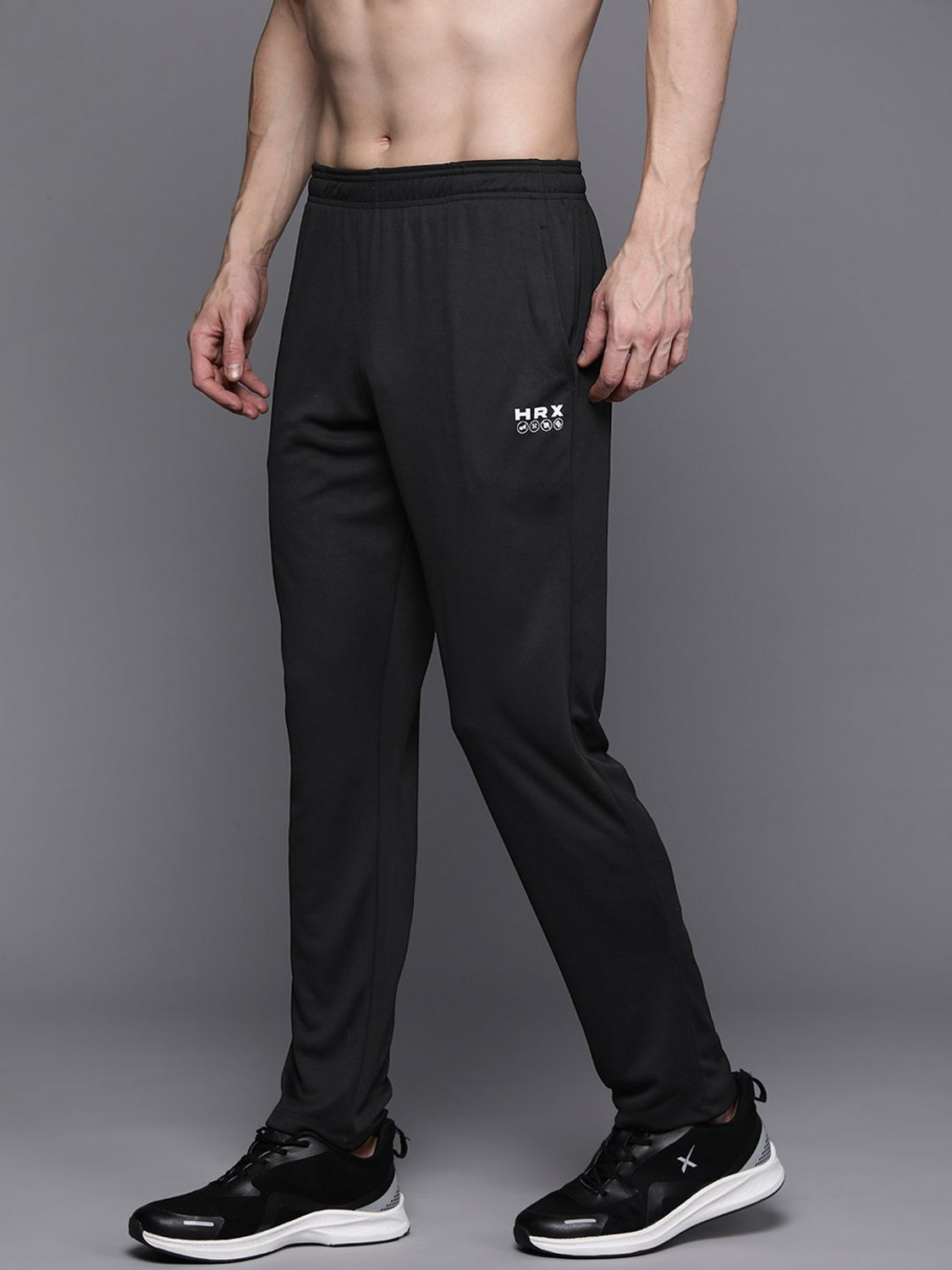 Image of HRX by Hrithik Roshan Solid Men Black Track Pants