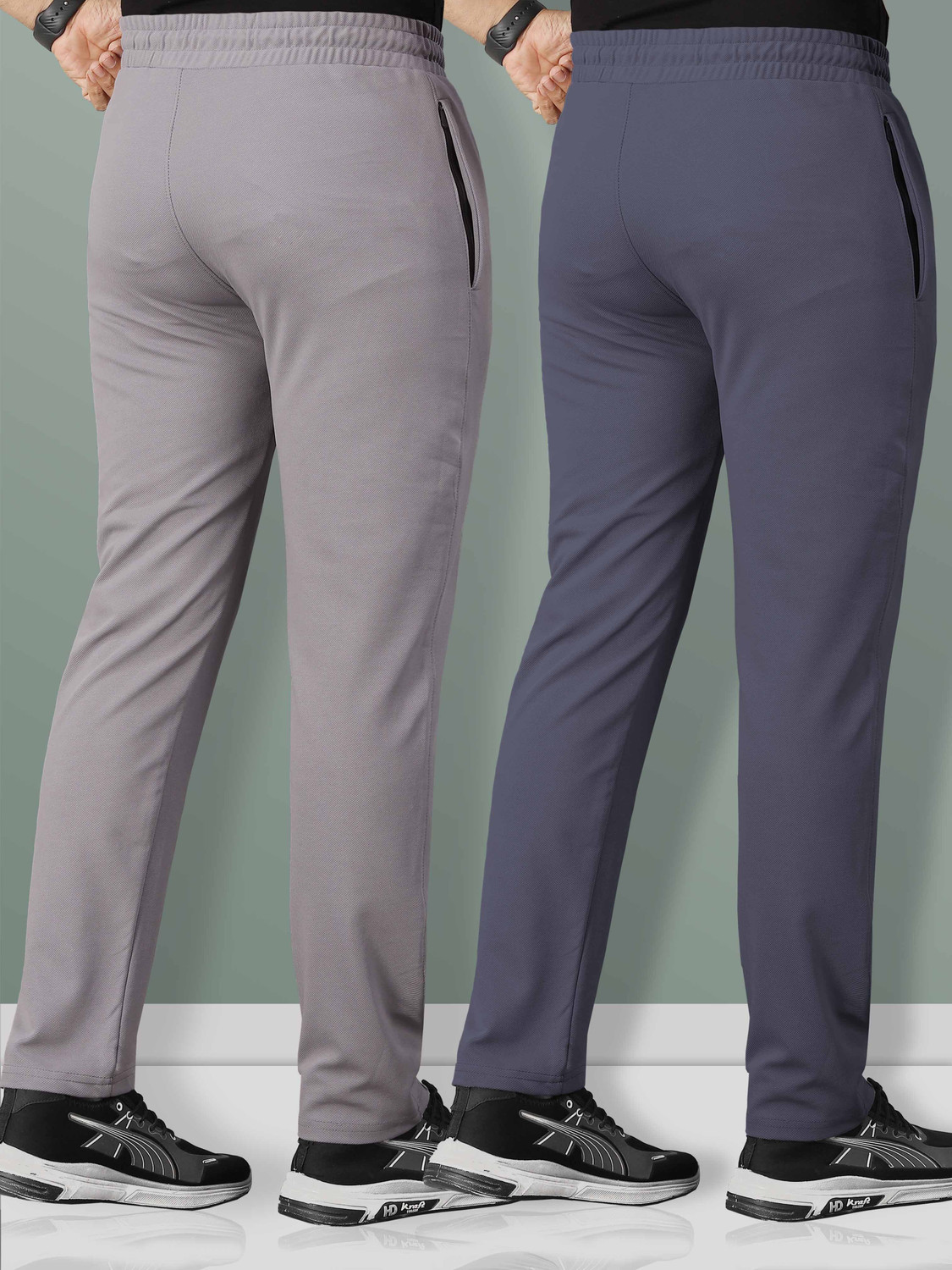 Image of VeBNoR Solid Men Grey Track Pants