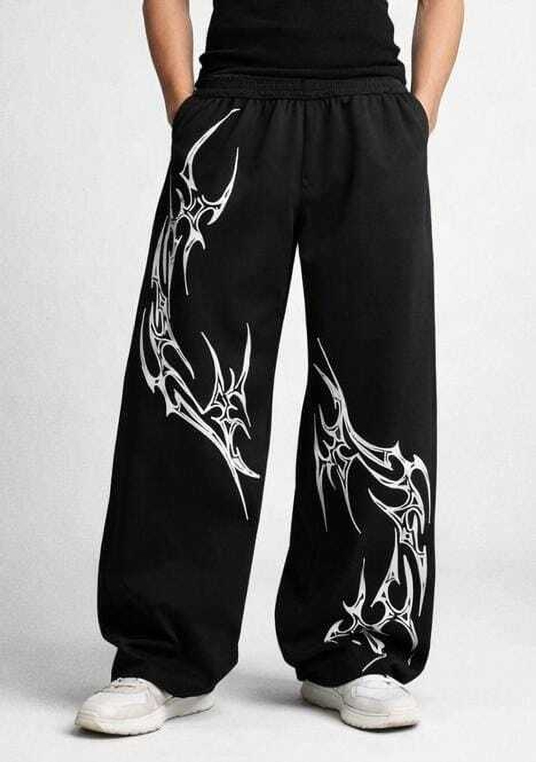 Image of KILIYAM Printed Men Black Track Pants