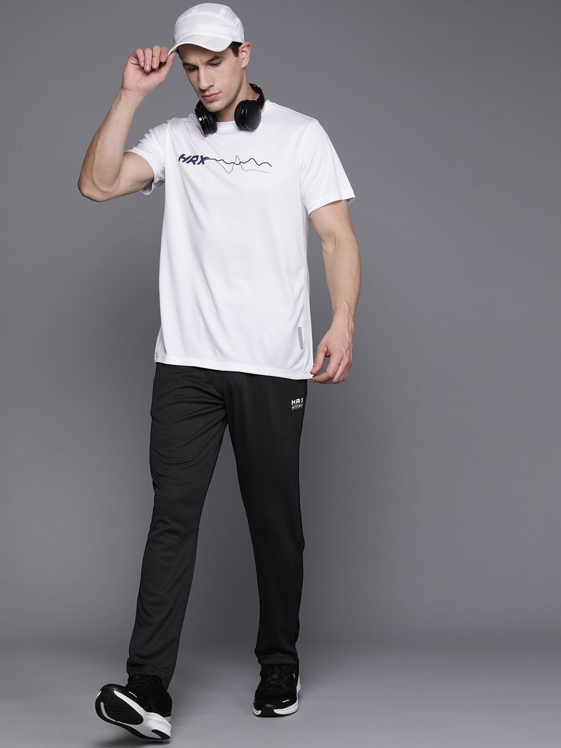 Image of HRX by Hrithik Roshan Solid Men Black Track Pants